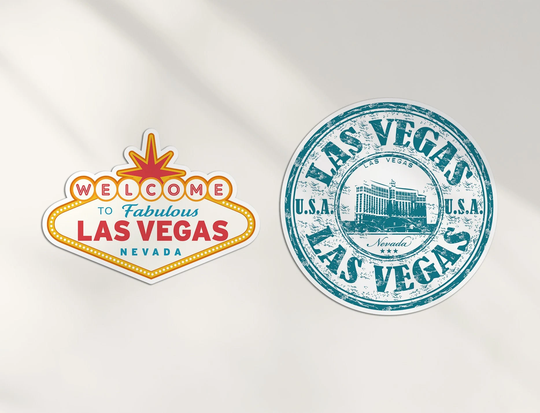 2 X 10cm Las Vegas Vinyl Stickers - Usa America Nevada States Map Flag Holiday Travel Adventure Luggage Gift Kids Boys Girls Sticker #78527