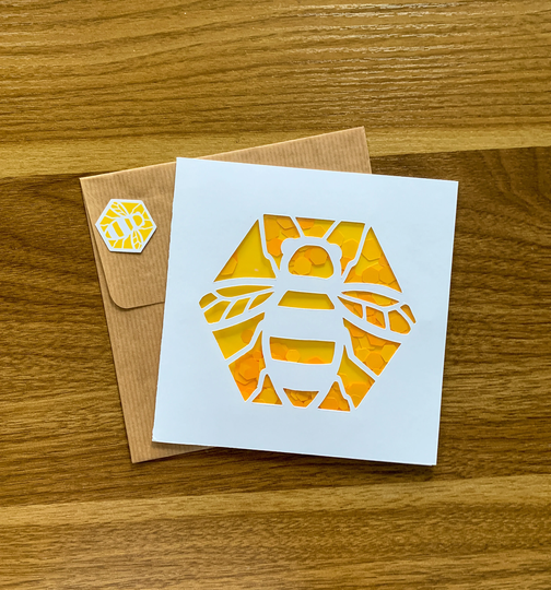 Bee Card | Confetti Card Greeting Cute Penguin Celebrating Kawaii