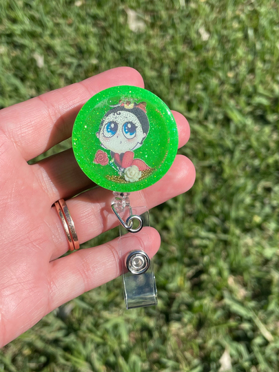 Cute Villain Badge Reel || Water Nurse Med Student Shaker Rn Lvn Glitter Resin Cna Pca