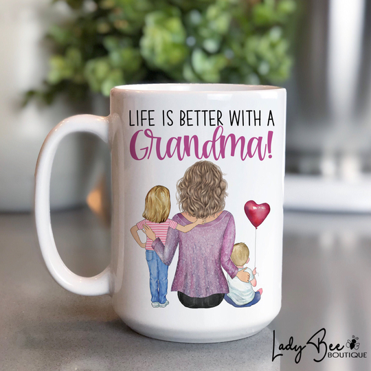Life Is Better With Grandma Mug, Moms Make The Best Friends Mug, Mother's Day Gift, Gift For Mom, Photo Coffee Custom Grandkid Mug