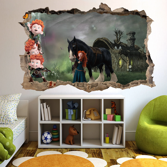 Princess & Horse Wall Sticker Mural Poster Decal Girls Room Office Nursery Decor Id656