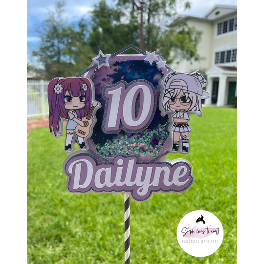 Gatcha Life Inspired Light Up Cake Topper