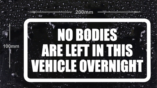 Car Sticker No Bodies Are Left in Vehicle Overnight Funny Cute Novelty Van Window Bumper Boot Door Decal Present