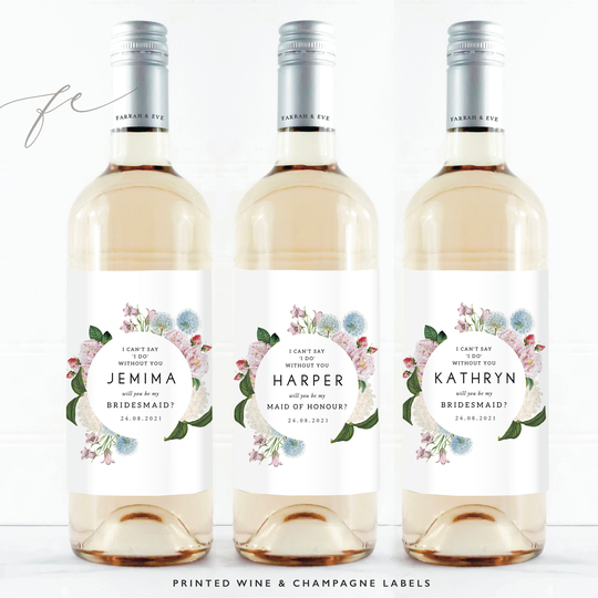 Will You Be My Bridesmaid Wine Labels | Thank Bottle Gift Labels|Bridesmaid Proposal Custom Fewl02