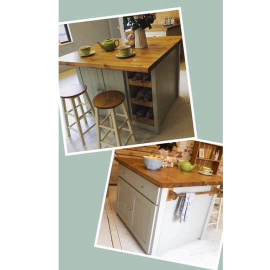 Large Bespoke Handmade Solid Wood Kitchen Island/Breakfast Bar - 0282