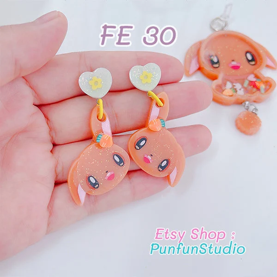 Fe 30 Holland Lop Face Earring Mold/Silicone Mold/Uv Resin