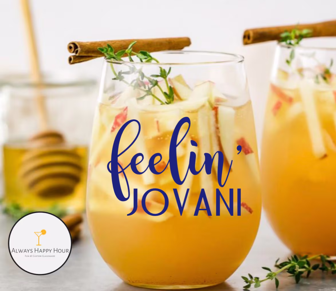 Feeling Jovani, Funny Wine Glass, Gift, Cocktail Dorinda, Custom Birthday, Fun Tv, Rhony, Real Housewives