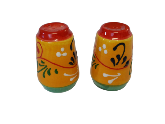 Spanish Salt & Pepper Pots 7 cm X 5 Traditional Handmade Ceramic Pottery