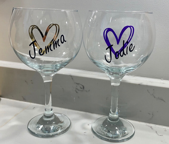 Personalised Heart & Name Gin Glass #heart #love #valentinesday