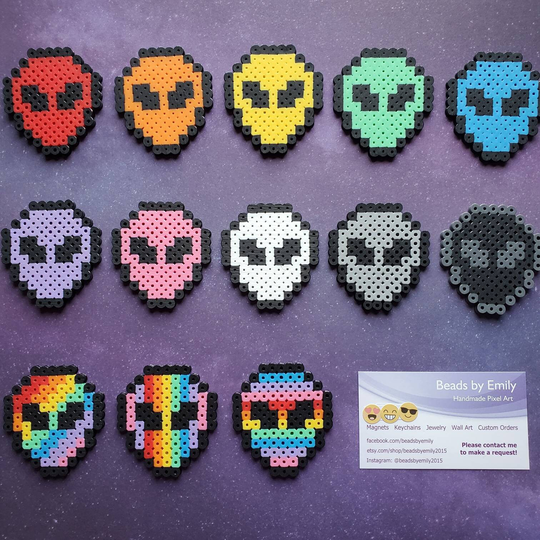Alien Magnets/Ornaments - Rainbow, Colorful, Fridge Magnets, Locker Party Favors, Cute Cheap Gift Ideas
