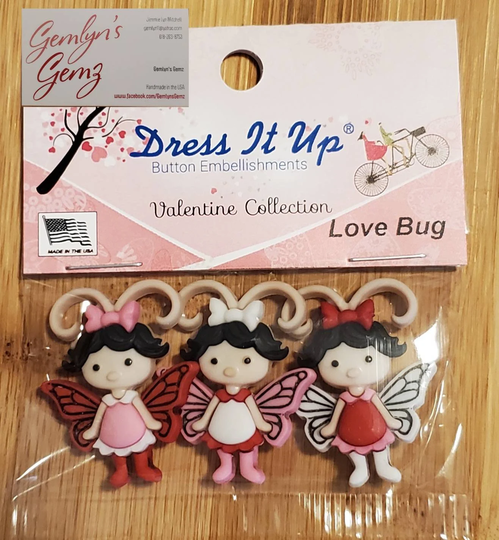 Love Bug Valentine Button/Embellishments