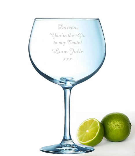 Personalised Message Large 72Cl Juniper Gin Glass Laser Engraved Gift Present Dishwasher Safe Drink Made To Order
