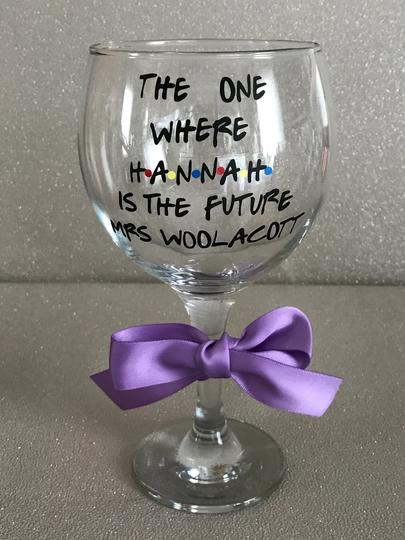 Personalised Glass For Bride To Be, Future Mrs Gin Glass, Bridal Shower Gift, Hen Party Gift The The One Where