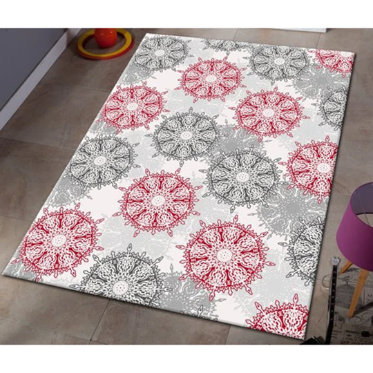 Aimur Flatweave Grey/Red Rug