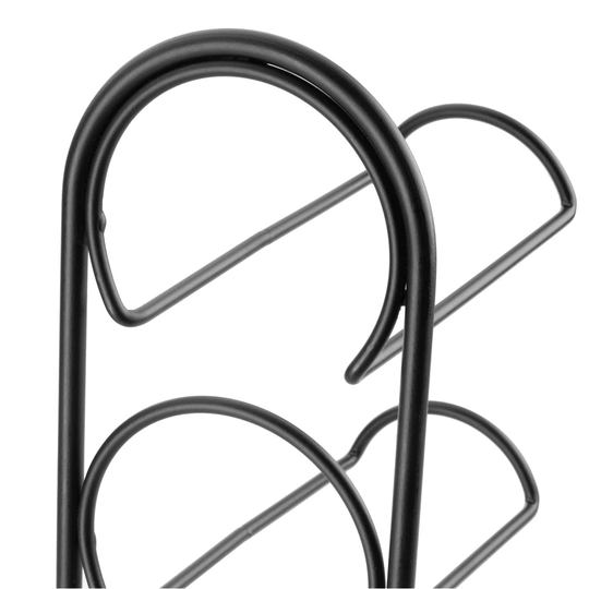 4 Bottle Tabletop Wine Bottle & Glass Rack in Black