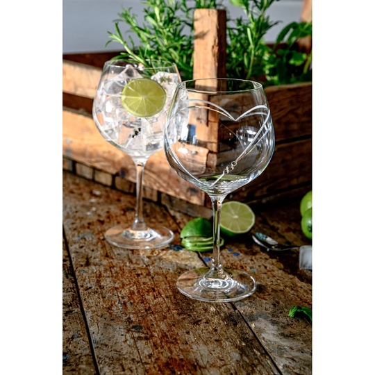 Hearts 610ml Crystal Gin Balloon Glass
