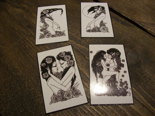 Nu Goth Gothic Pagan Witchy Wicca Set Of Four"Faerie Folk