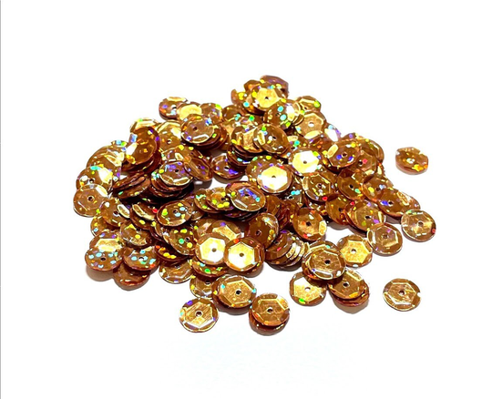 Hologram Vintage Gold Sequins Multiple Sizes Available