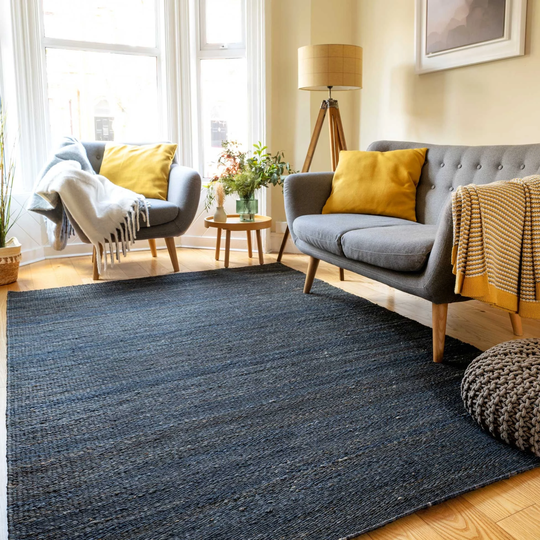 Charcoal Grey Natural Jute Rug Hardwearing Sisal Bedroom Living Area Mat Kitchen Hallway Runner
