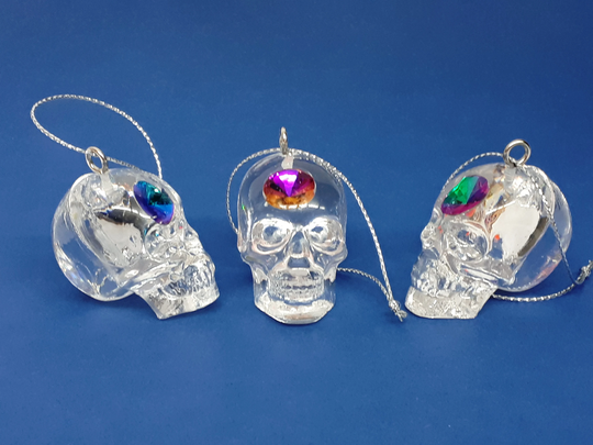 Gem Skull Bauble, Christmas Tree Skulls, Halloween Skulls