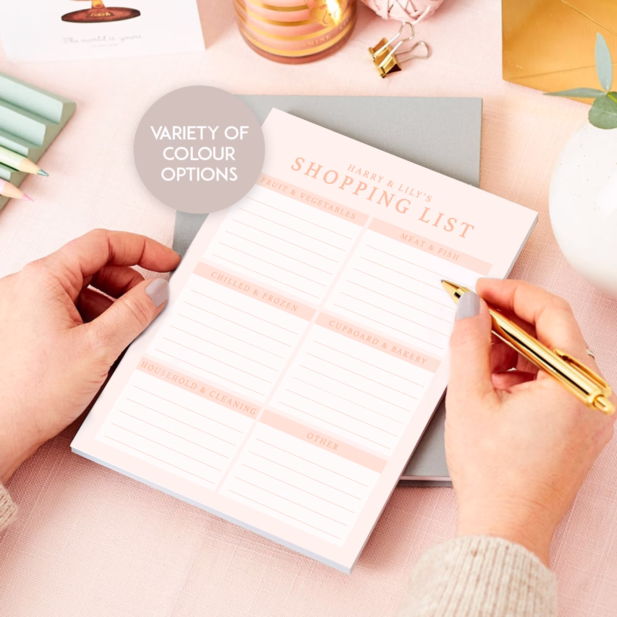 Personalised Shopping List Pad | Notepad A4 Or A5 Planner