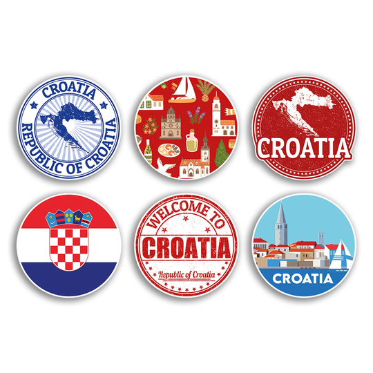 6 X 10cm Croatia Vinyl Stickers - Croatian Country City Travel Map Flag Holiday Luggage Men Women Boys Girls Design Gift #78841