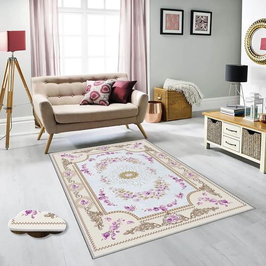 Maymie Flatweave Beige/Blue Rug
