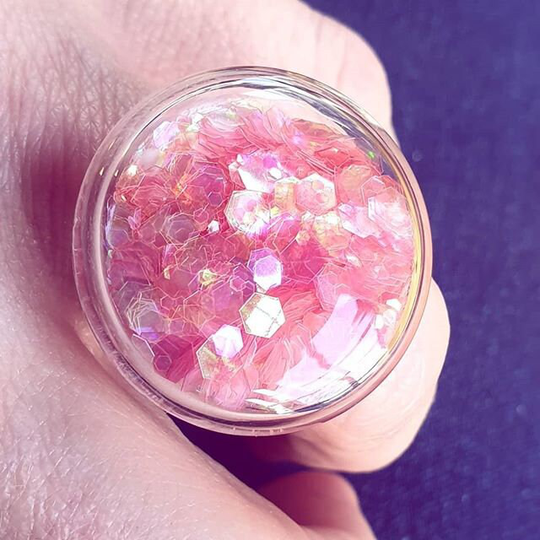 Flamingo Shimmer Shaker Ring