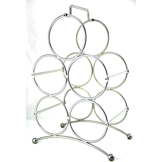Sloane and Ebury Veneto 5 Bottle Wine Rack in Silver