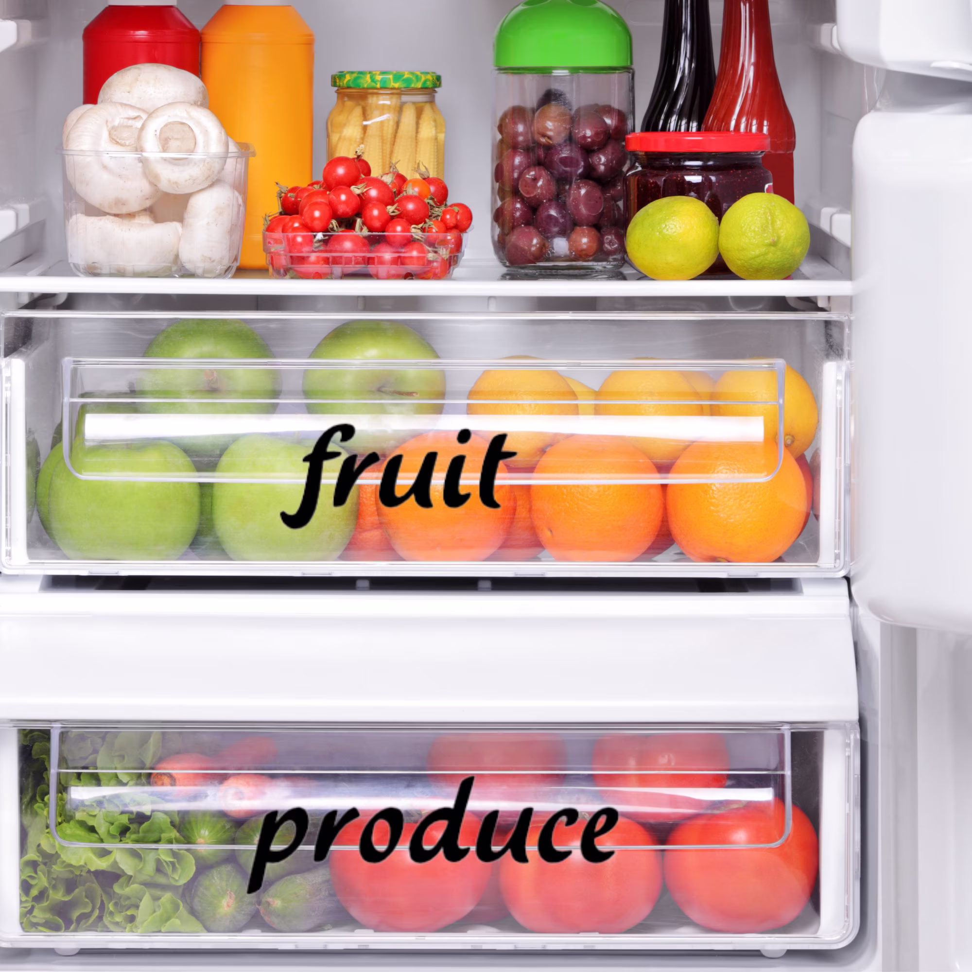 Refrigerator Organization Decals, Kitchen Pantry Labels, Storage Bin Labels
