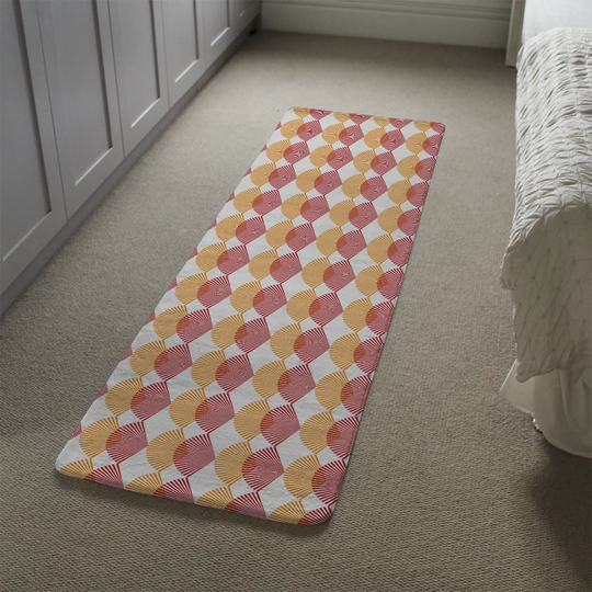 Leclaire Sea Shells Designer Shaggy Red/Yellow/Beige Rug