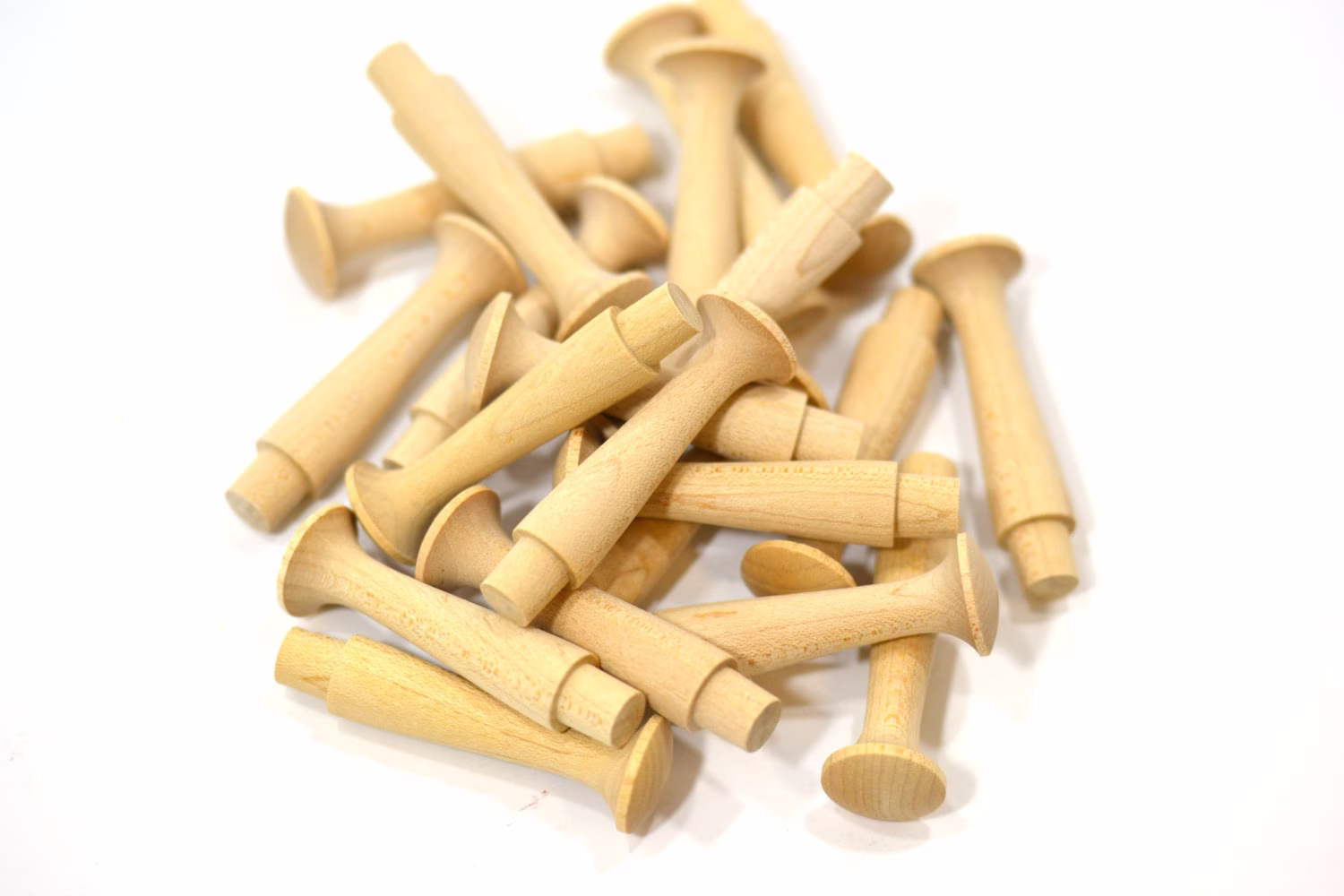 25 - 2-1/2" Unfinished Wood Shaker Pegs | Coat & Hat Shelf 2-1/8