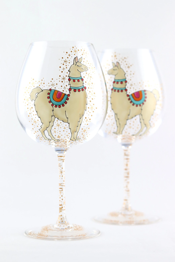 Llama Wine Goblets