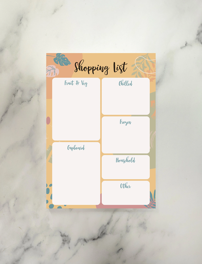Shopping List Notepad - Great For Organising Your Weekly Supermarket Shop A5 Notepad, 50 Pages
