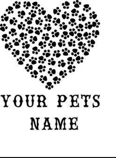 Dog Heart Personalised Door/Wall Sign Art Quote Vinyl Sticker Window Mirror Vinyl Decal Car Art Decal