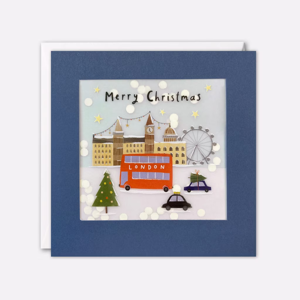 London Christmas Card With Paper Confetti - Shakies By James Ellis