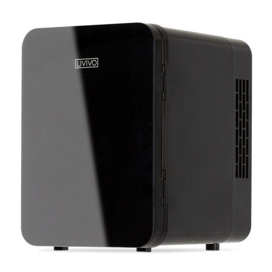 (Black) LIVIVO 4L Mini Fridge Cooler with Glass Panel Door