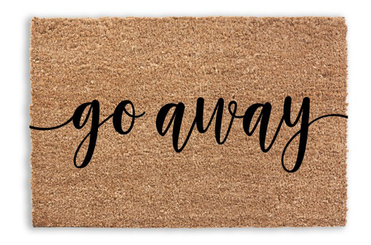 Go Away Doormat, Funny Flocked Coir Door Mat, Outdoor Welcome Custom Personalized Housewarming, Doormat Gift