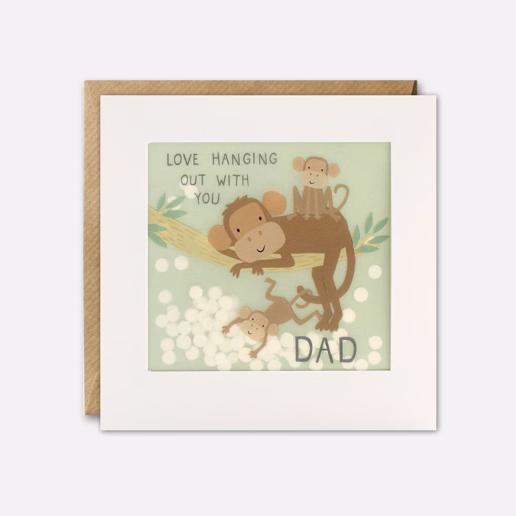 Monkeys Father's Day Card With Paper Confetti - Shakies By James Ellis