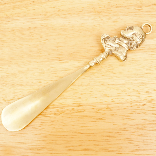 Shoe Horn || Vintage Shoehorn Shakespeare Bust/Profile Handle Vintagw Solid Brass