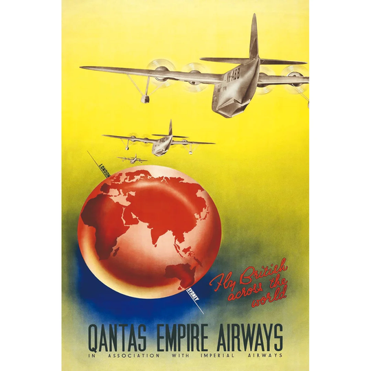 Qantas Empire Airways - Art Print on Canvas