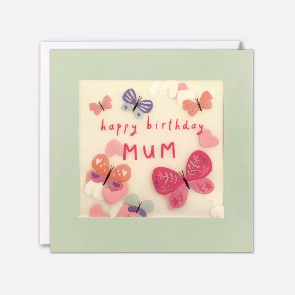 Mum Butterflies Birthday Card With Paper Confetti - Shakies By James Ellis