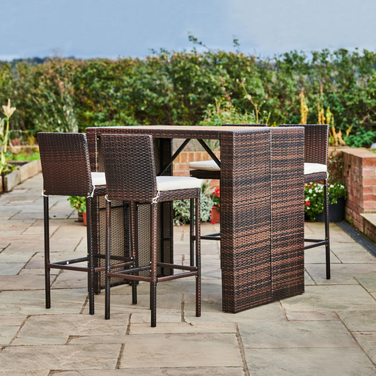 Peaktop Bar Set with Steel Frame and Wicker Outer Material