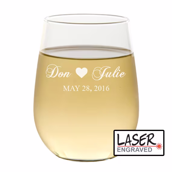 Wedding Wine Glasses, Engraved Personalized Favors, Gifts, Gift, His & Hers Wine Glass
