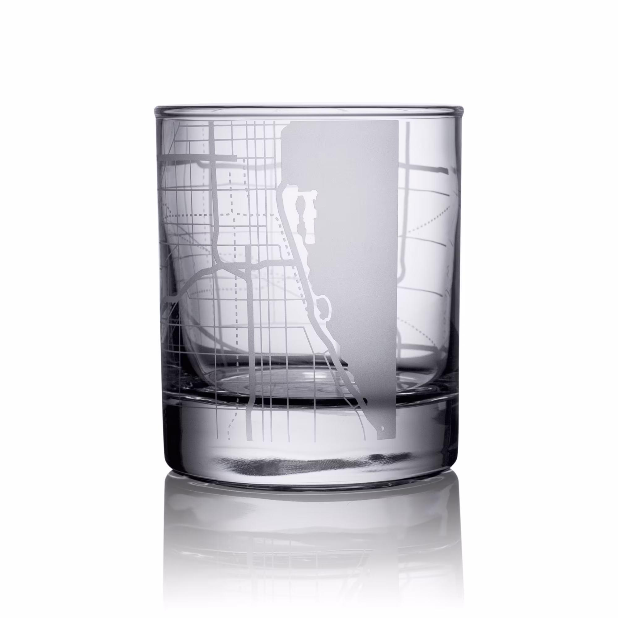 Chicago Map Whiskey Glass, 10.5 Oz