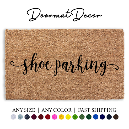 Shoe Parking Flocked Coir Doormat, Outdoor Welcome Mat, Custom Personalized Door Housewarming, Funny Doormat Gift, Remove Shoes