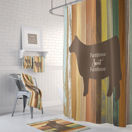 Farmhouse Shower Curtain Optional Bathroom Set