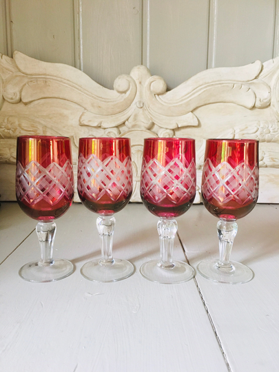 Vintage Glassware Set Of 4, Unique Gift