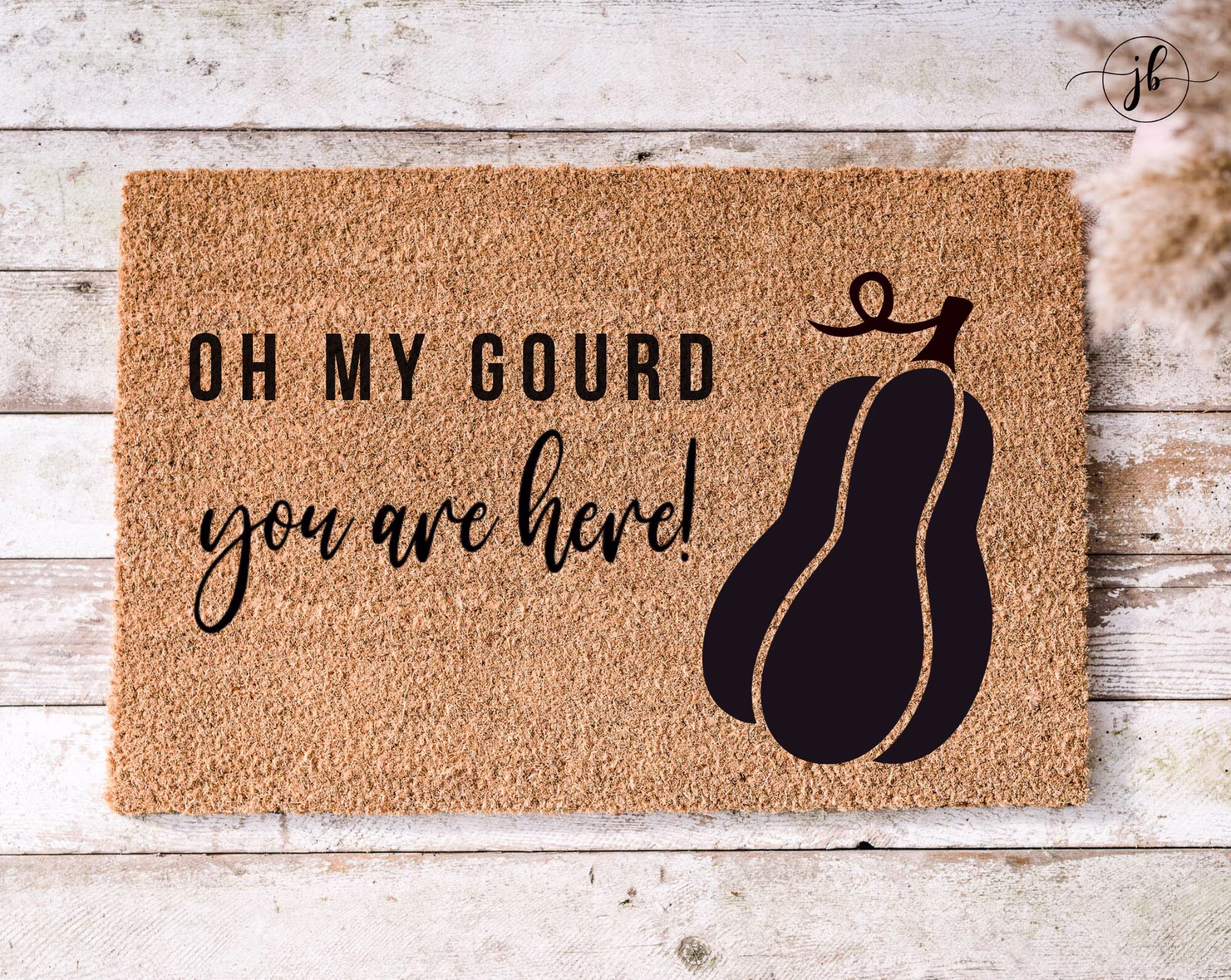 Oh My Gourd Doormat, Halloween Funny Welcome Mat, Custom Housewarming Gift, Realtor Porch Decor