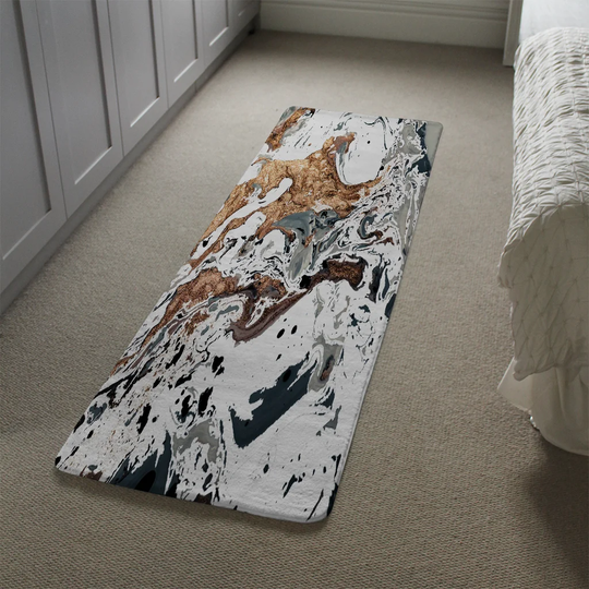 Matherne Marble Designer Shaggy Brown/Ivory/Black Rug